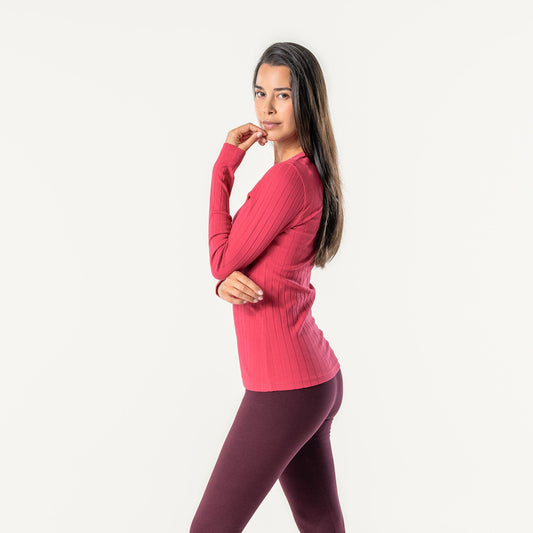 Organic Cotton Ribbed Long Sleeve T-Shirt – Women's