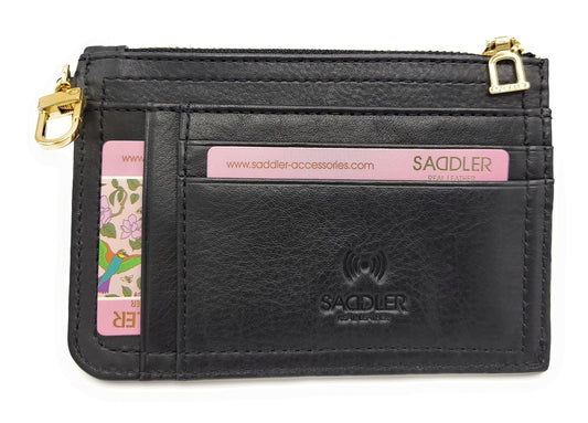 Saddler Piper Leather Top Zip Card Holder - Bascora