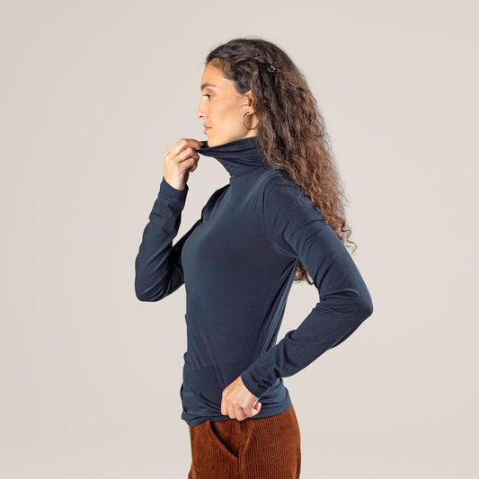 Organic Cotton Turtleneck T-Shirt – Women's