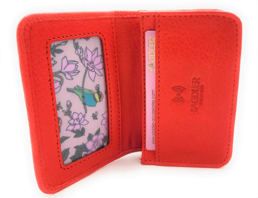 Jade RFID Leather Card Holder - Red - Bascora