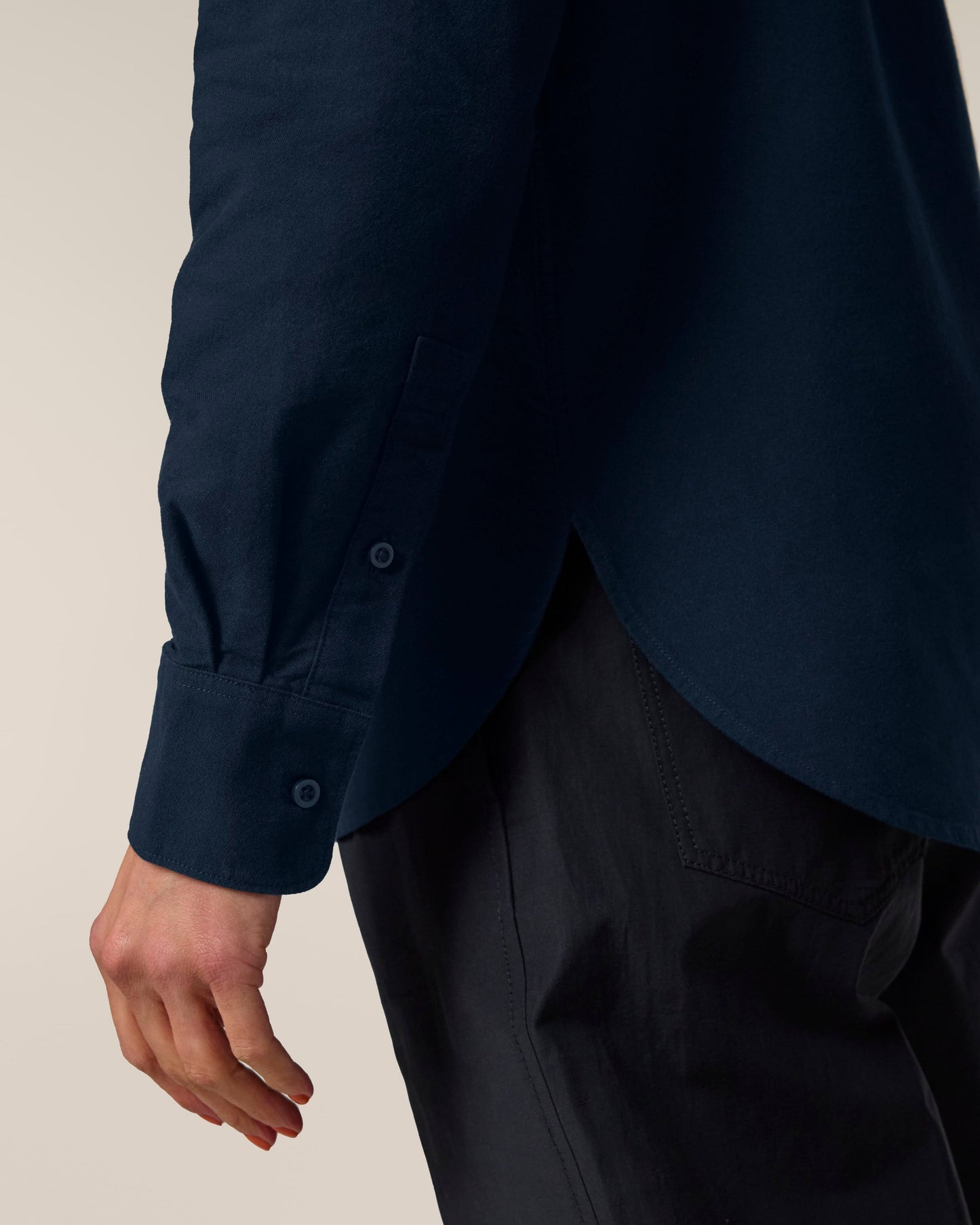 Organic Cotton Oxford Long Sleeve Shirt — Womens
