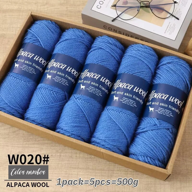 Coarse Alpaca Wool Yarn – 5 x 100g Skeins (500g)