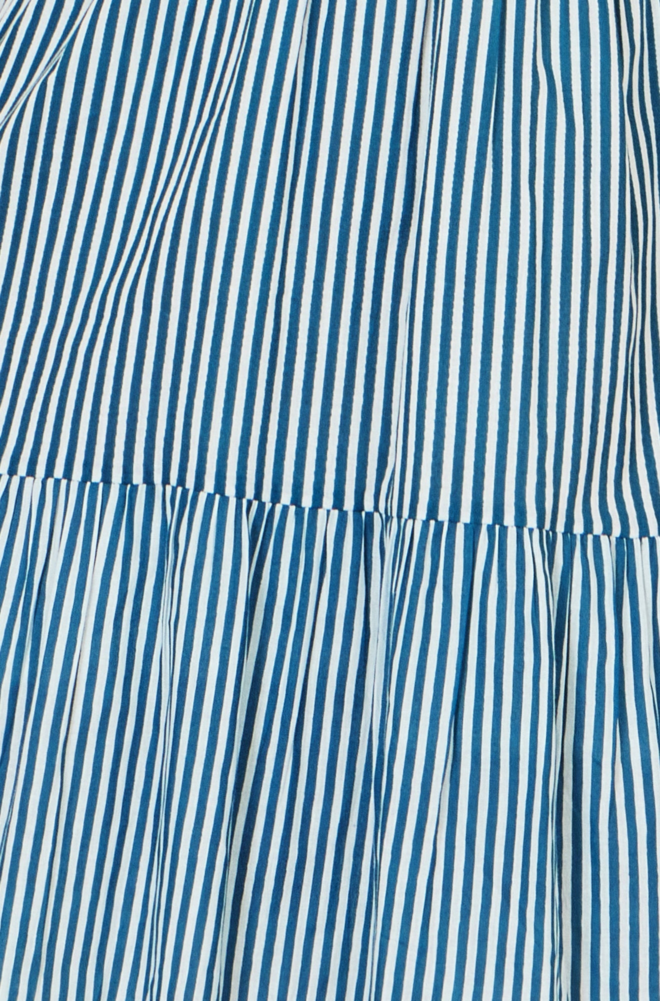 Blue Stripe Cotton Mini Sun Dress