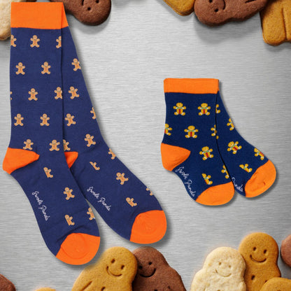 Gingerbread Men Matching Bamboo Socks – Adult & Child