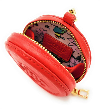 Ivy Leather Zip Top Coin Purse - Red - Bascora