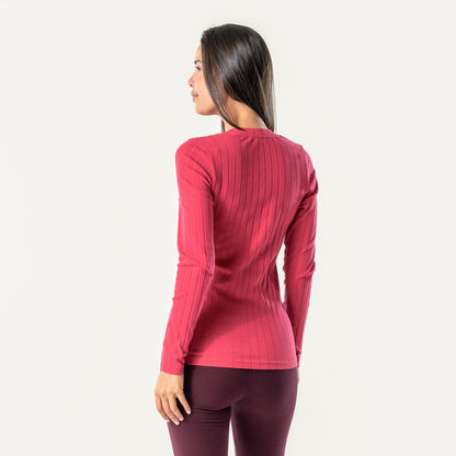 Organic Cotton Ribbed Long Sleeve T-Shirt – Women's
