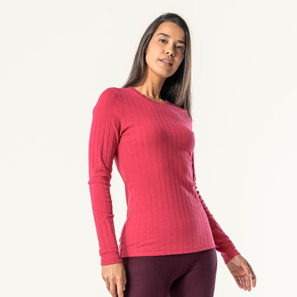 Organic Cotton Ribbed Long Sleeve T-Shirt – Women's