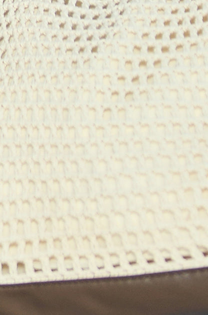 Yumi Ivory Crochet Shoulder Bag – Faux Leather Straps