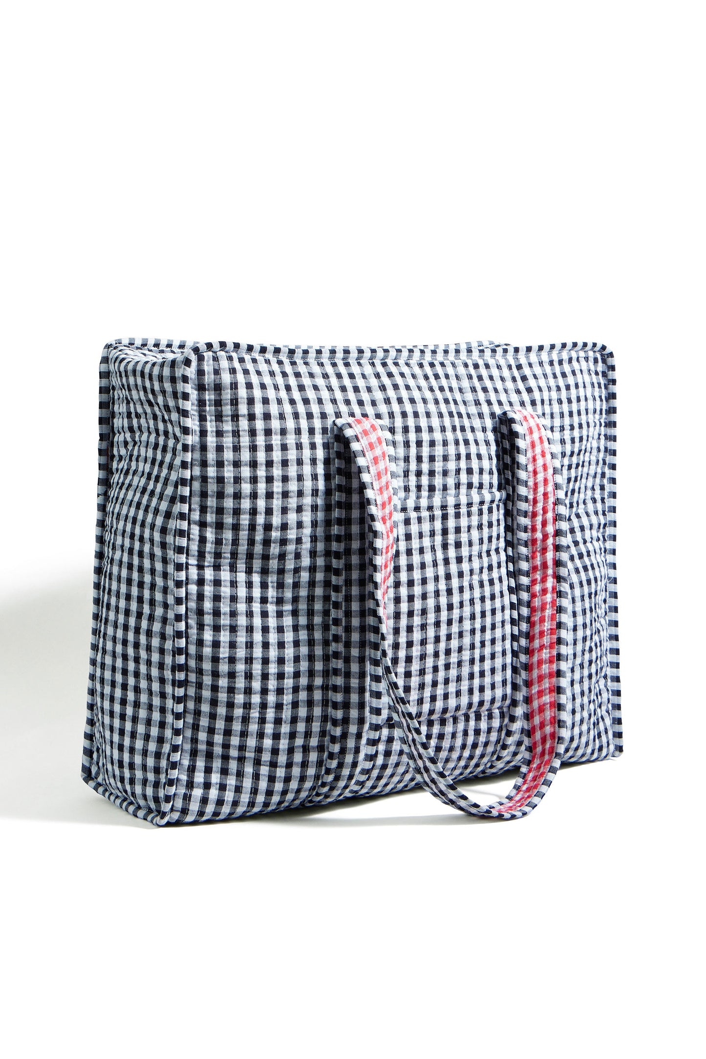 The Gingham Quilted Shopper – Black