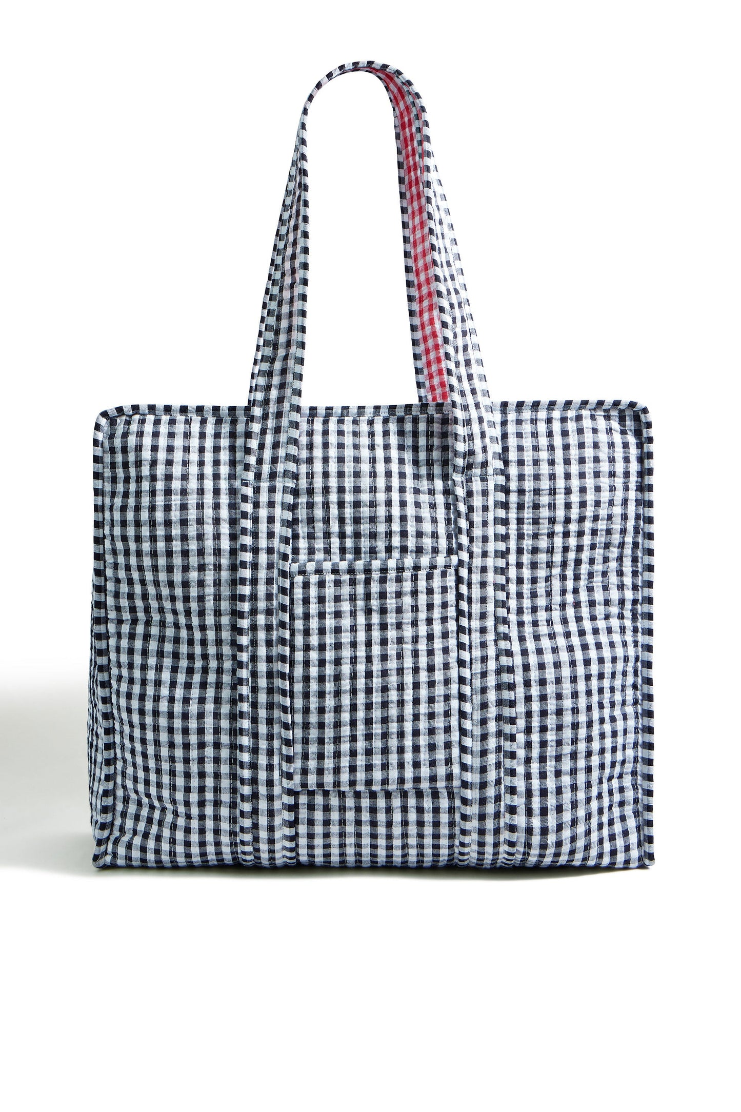 The Gingham Quilted Shopper – Black