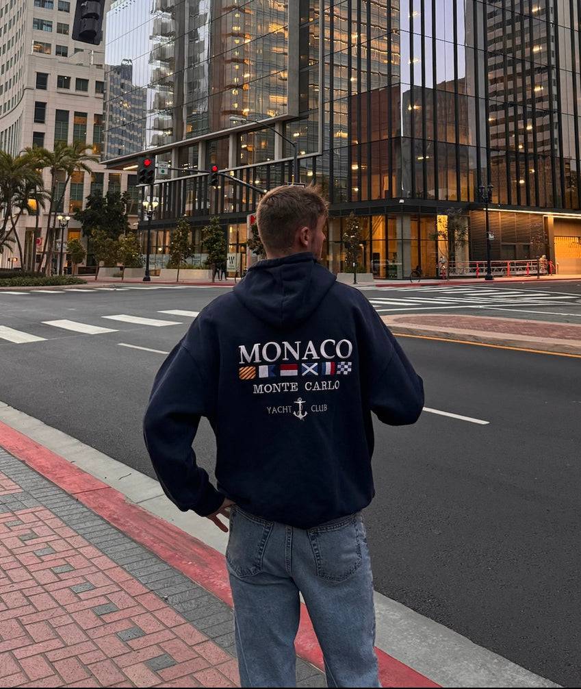 Monaco Heavyweight Hoodie Navy - Bascora