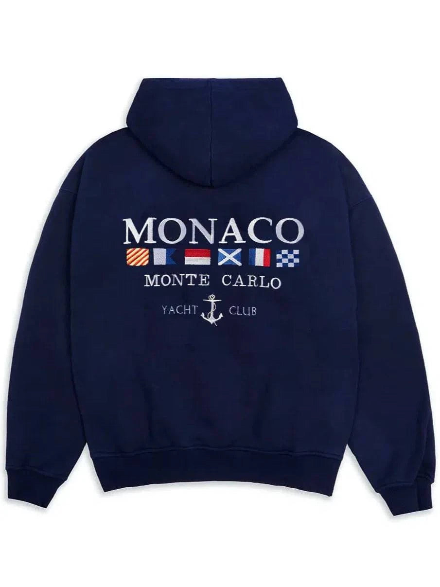 Monaco Heavyweight Hoodie Navy - Bascora