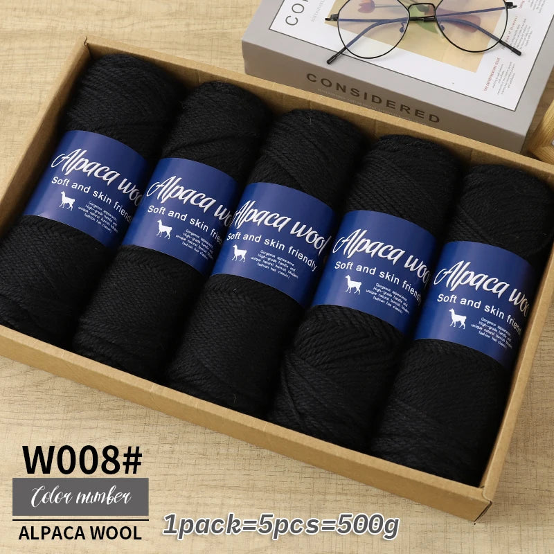 Coarse Alpaca Wool Yarn – 5 x 100g Skeins (500g)