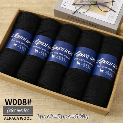 Coarse Alpaca Wool Yarn – 5 x 100g Skeins (500g)