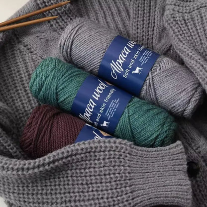 Coarse Alpaca Wool Yarn – 5 x 100g Skeins (500g)