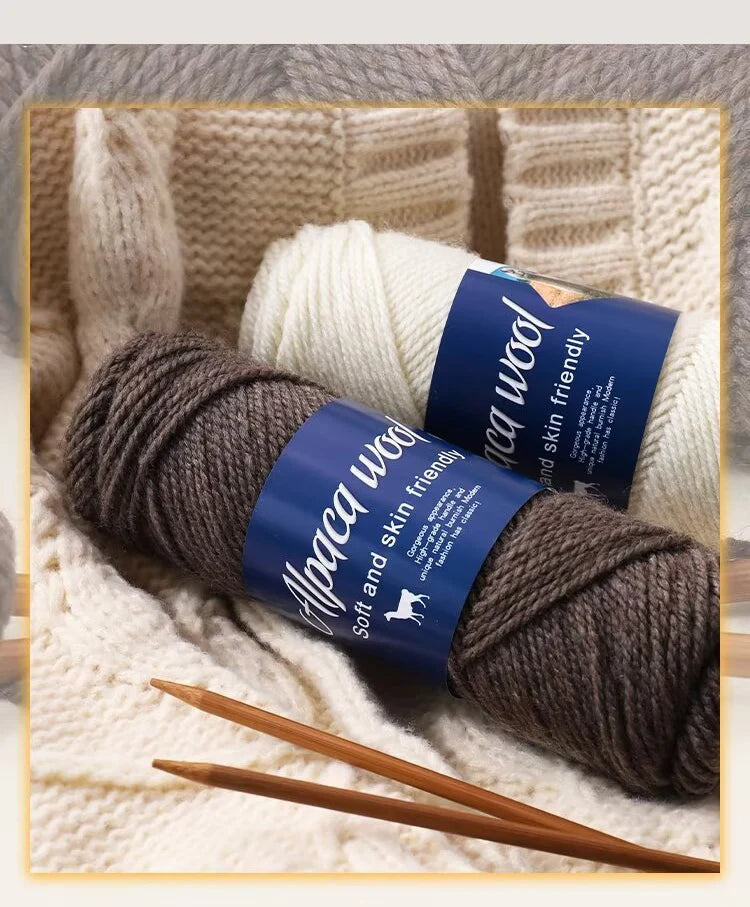 Coarse Alpaca Wool Yarn – 5 x 100g Skeins (500g)
