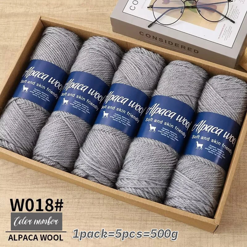 Coarse Alpaca Wool Yarn – 5 x 100g Skeins (500g)
