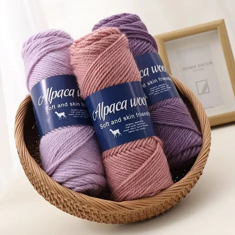 Coarse Alpaca Wool Yarn – 5 x 100g Skeins (500g)