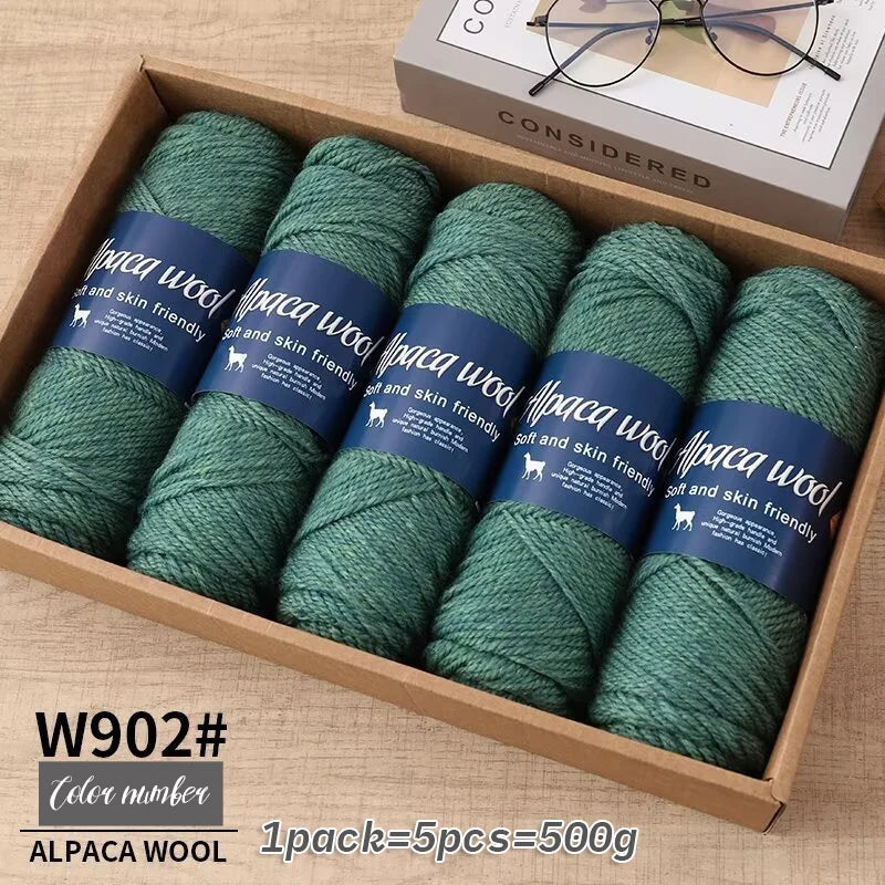 Coarse Alpaca Wool Yarn – 5 x 100g Skeins (500g)