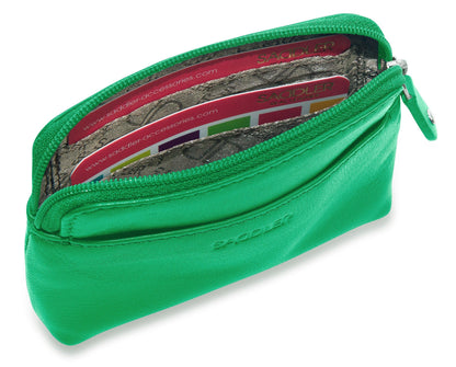 Pia RFID Leather Zip-Top Purse - Bascora