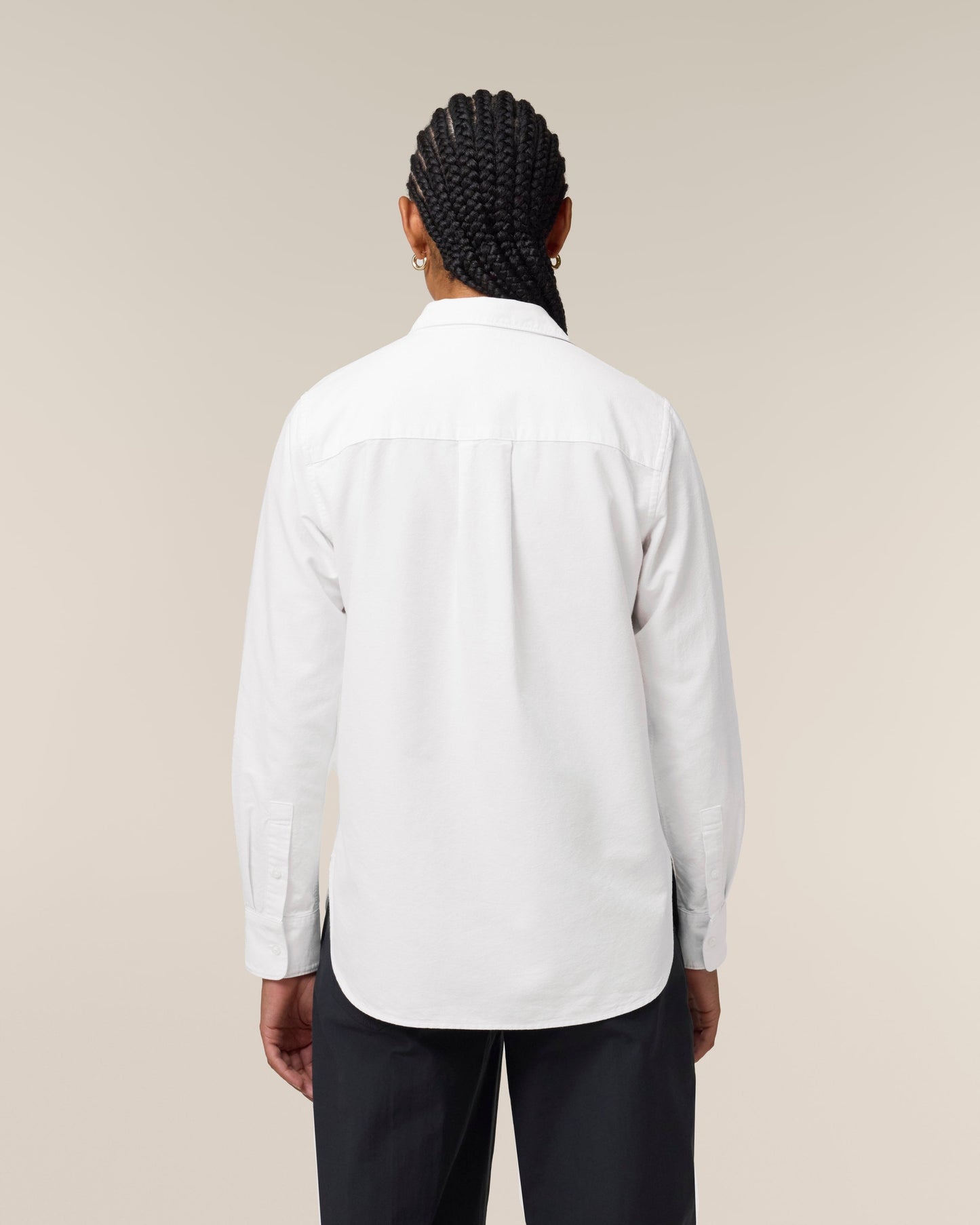 Organic Cotton Oxford Long Sleeve Shirt — Womens