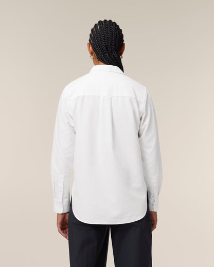 Organic Cotton Oxford Long Sleeve Shirt — Womens