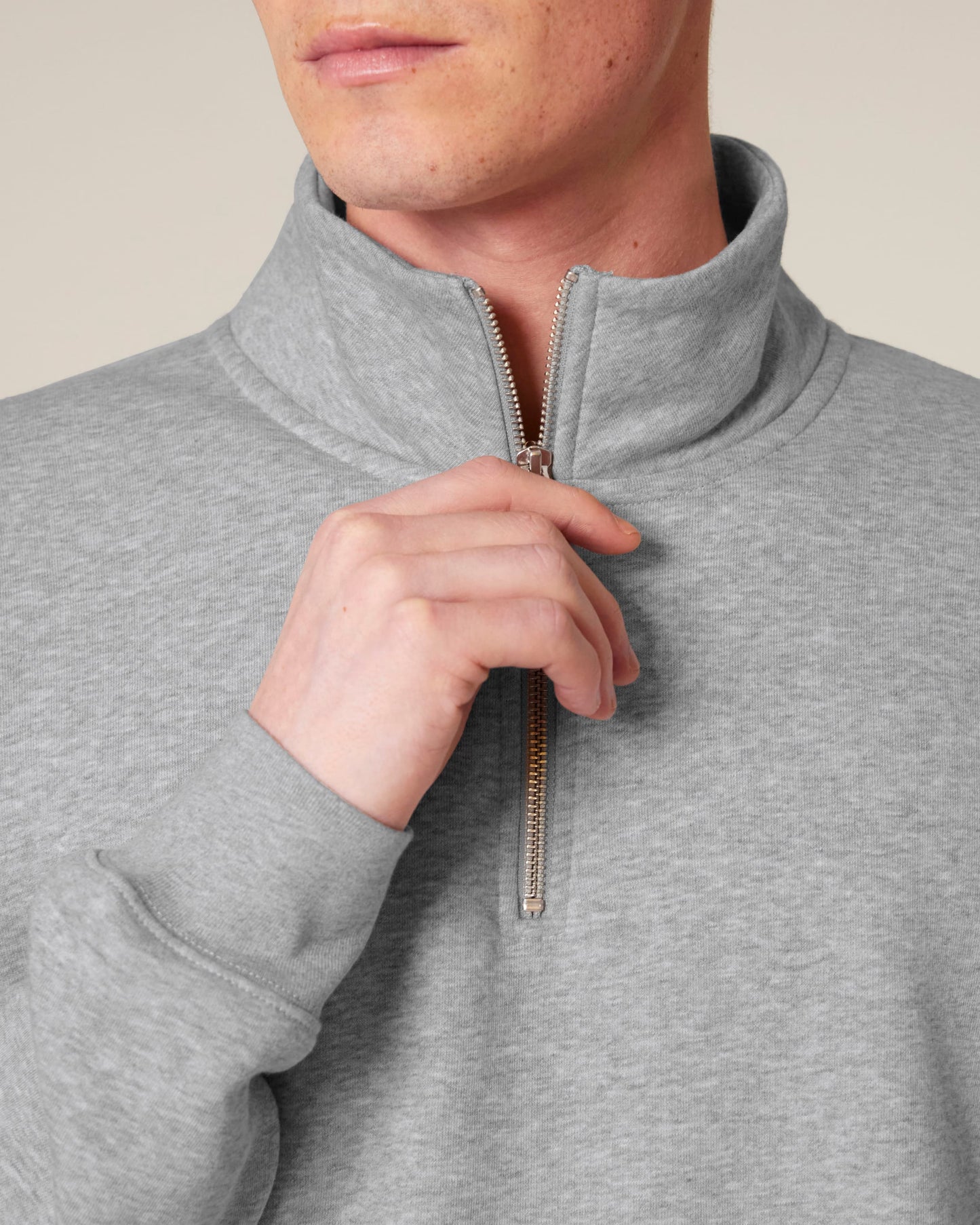 Organic Zip Neck Sweatshirt — Unisex