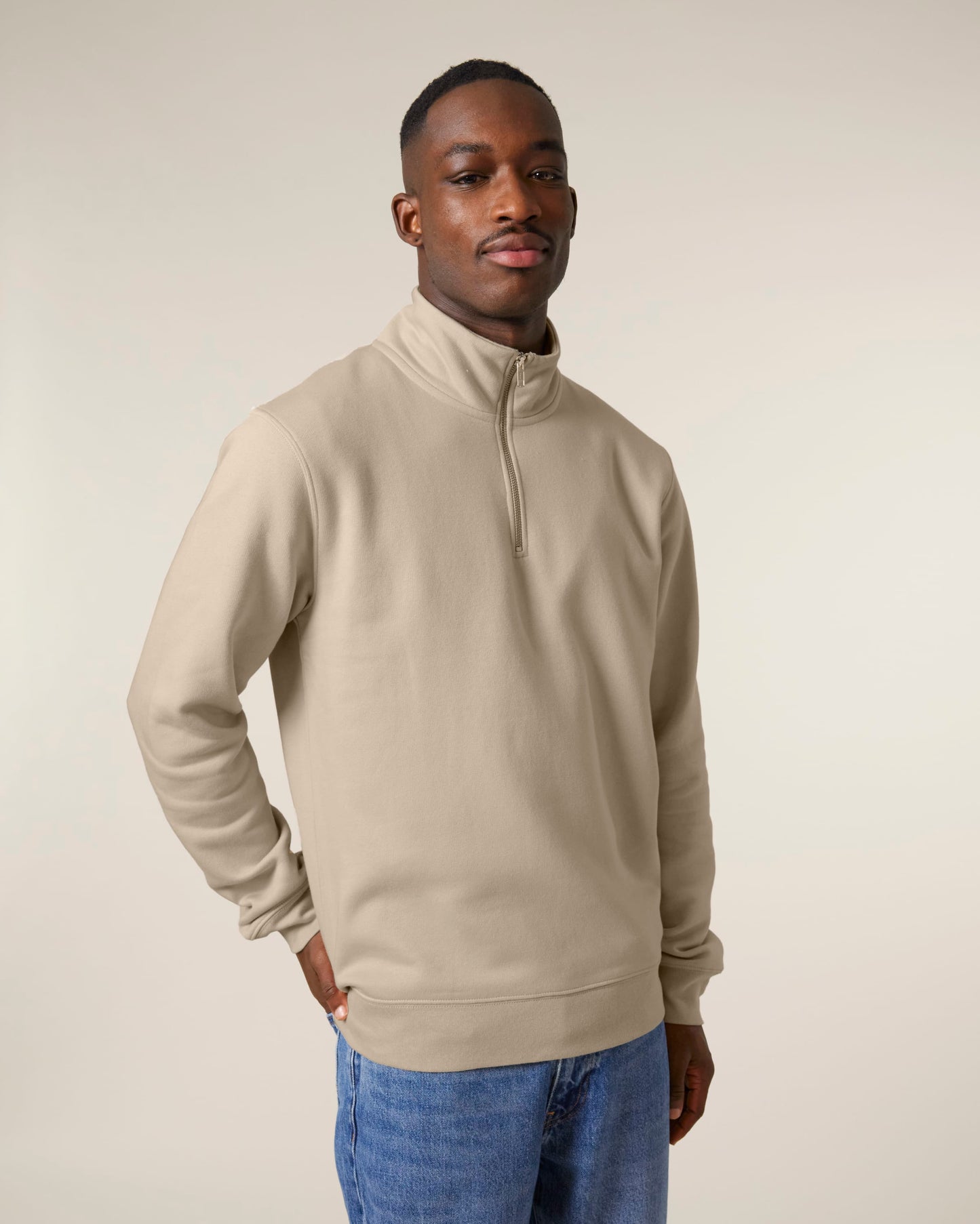 Organic Zip Neck Sweatshirt — Unisex