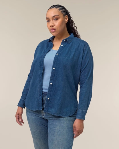 Organic Cotton Long Sleeve Denim Shirt – Women's