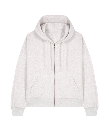 Organic Dropped Shoulder Zipped Hoodie - Womens