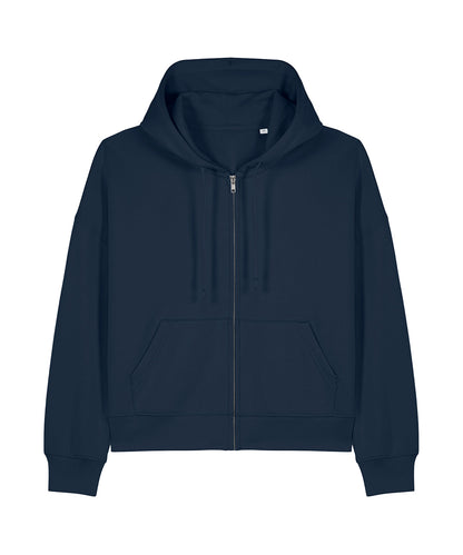 Organic Dropped Shoulder Zipped Hoodie - Womens