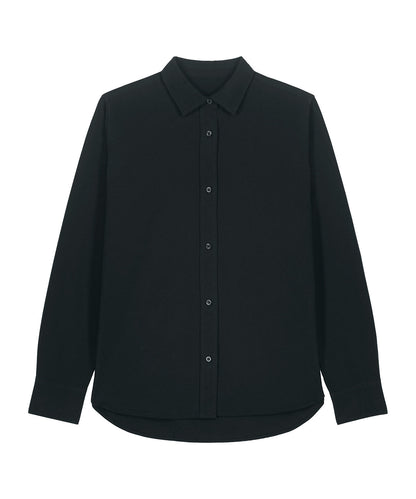 Organic Cotton Oxford Long Sleeve Shirt — Womens