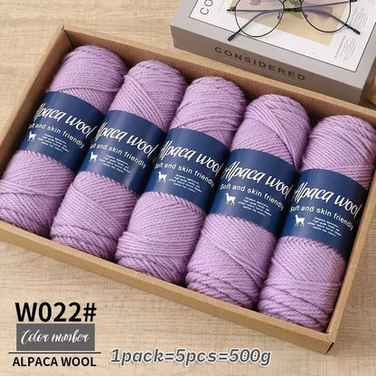 Coarse Alpaca Wool Yarn – 5 x 100g Skeins (500g)