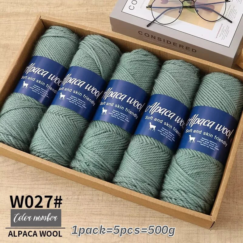 Coarse Alpaca Wool Yarn – 5 x 100g Skeins (500g)