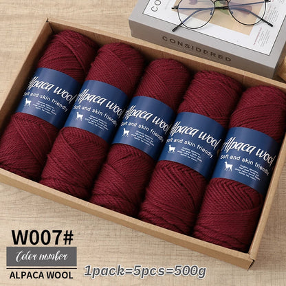 Coarse Alpaca Wool Yarn – 5 x 100g Skeins (500g)