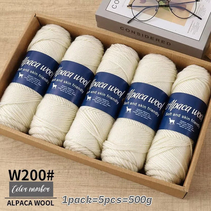 Coarse Alpaca Wool Yarn – 5 x 100g Skeins (500g)