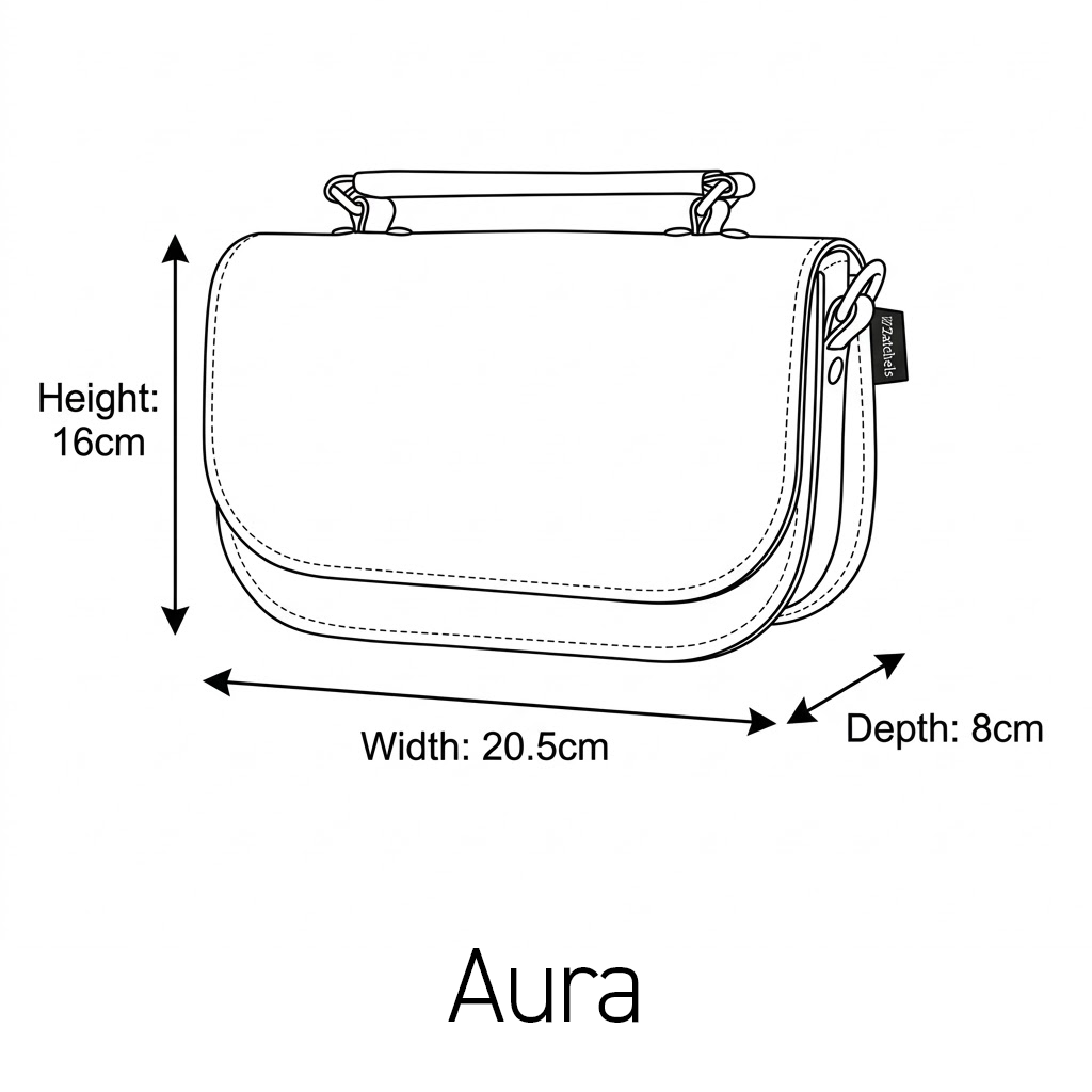 Aura Handmade Leather Bag – Navy Blue