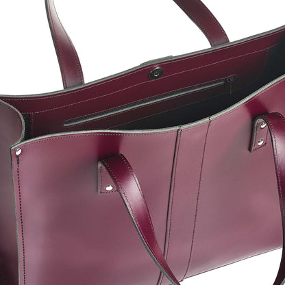 Handmade Leather Shopper – Marsala Red