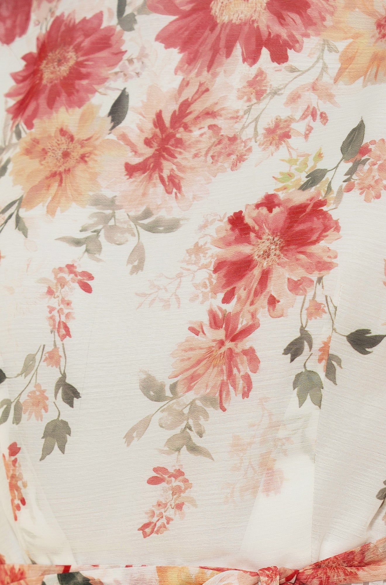 The Mirror Floral – White Pleated Midi Dress