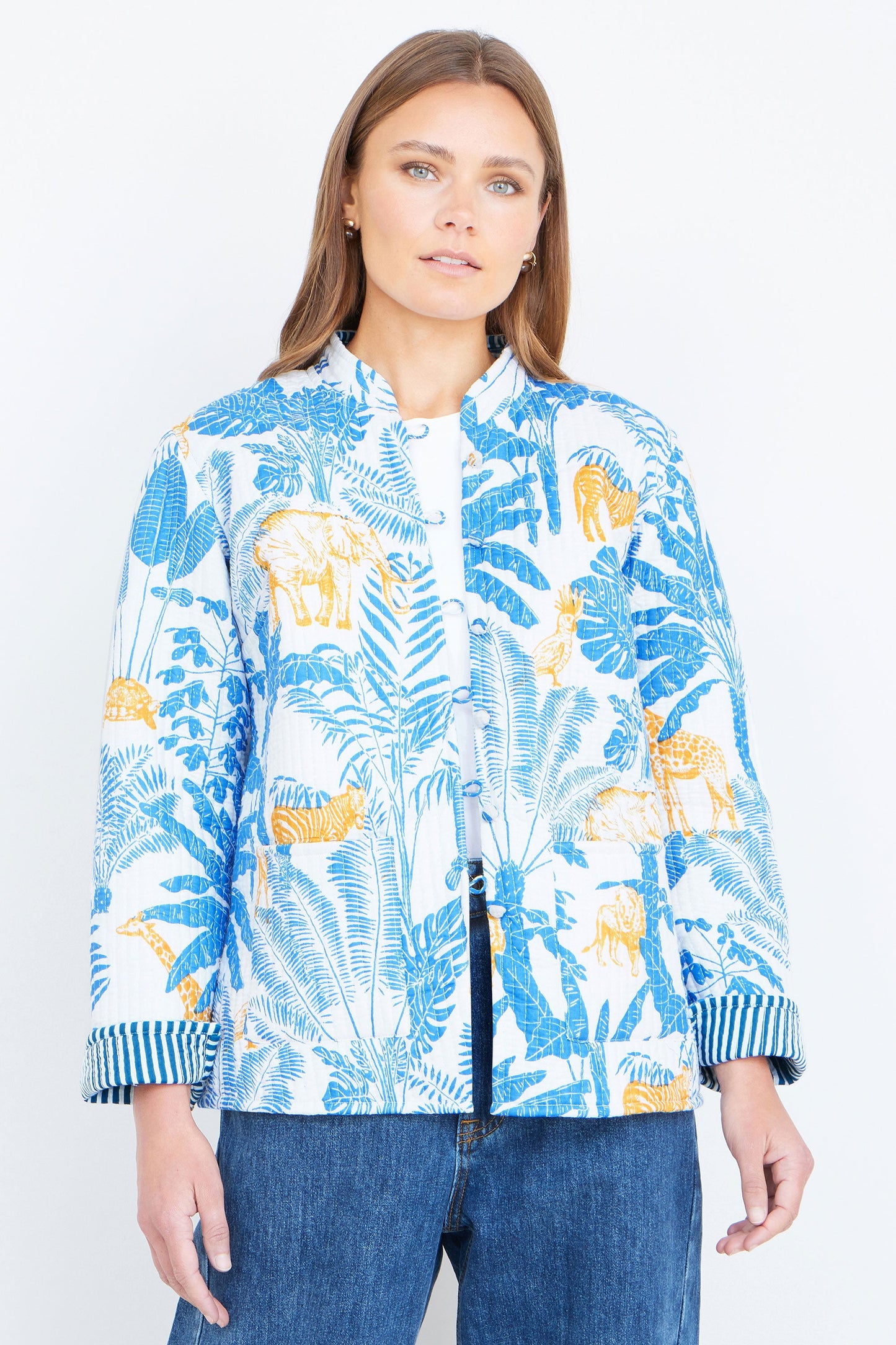 The Blue Jungle – Reversible Cotton Quilted Jacket