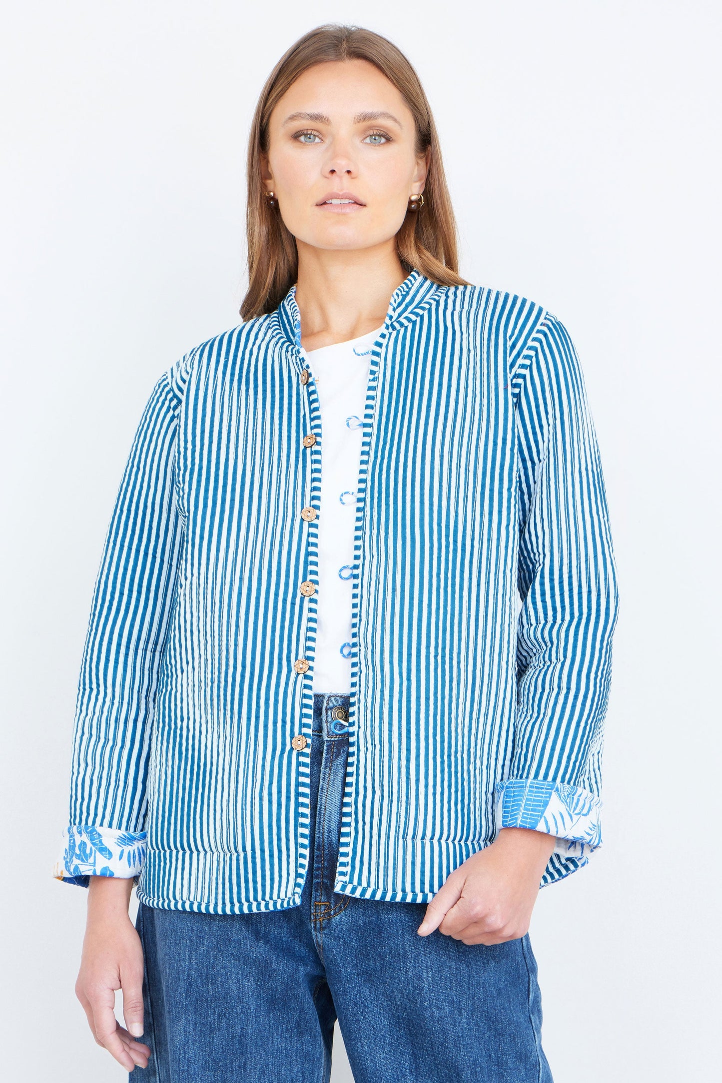 The Blue Jungle – Reversible Cotton Quilted Jacket