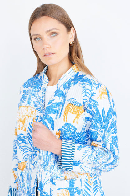 The Blue Jungle – Reversible Cotton Quilted Jacket