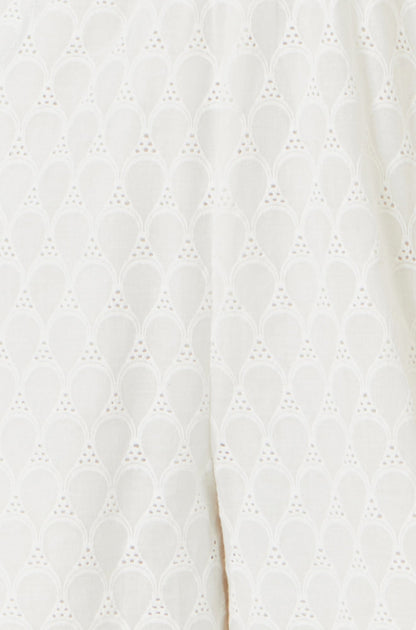 White Cotton Broderie Anglaise Playsuit
