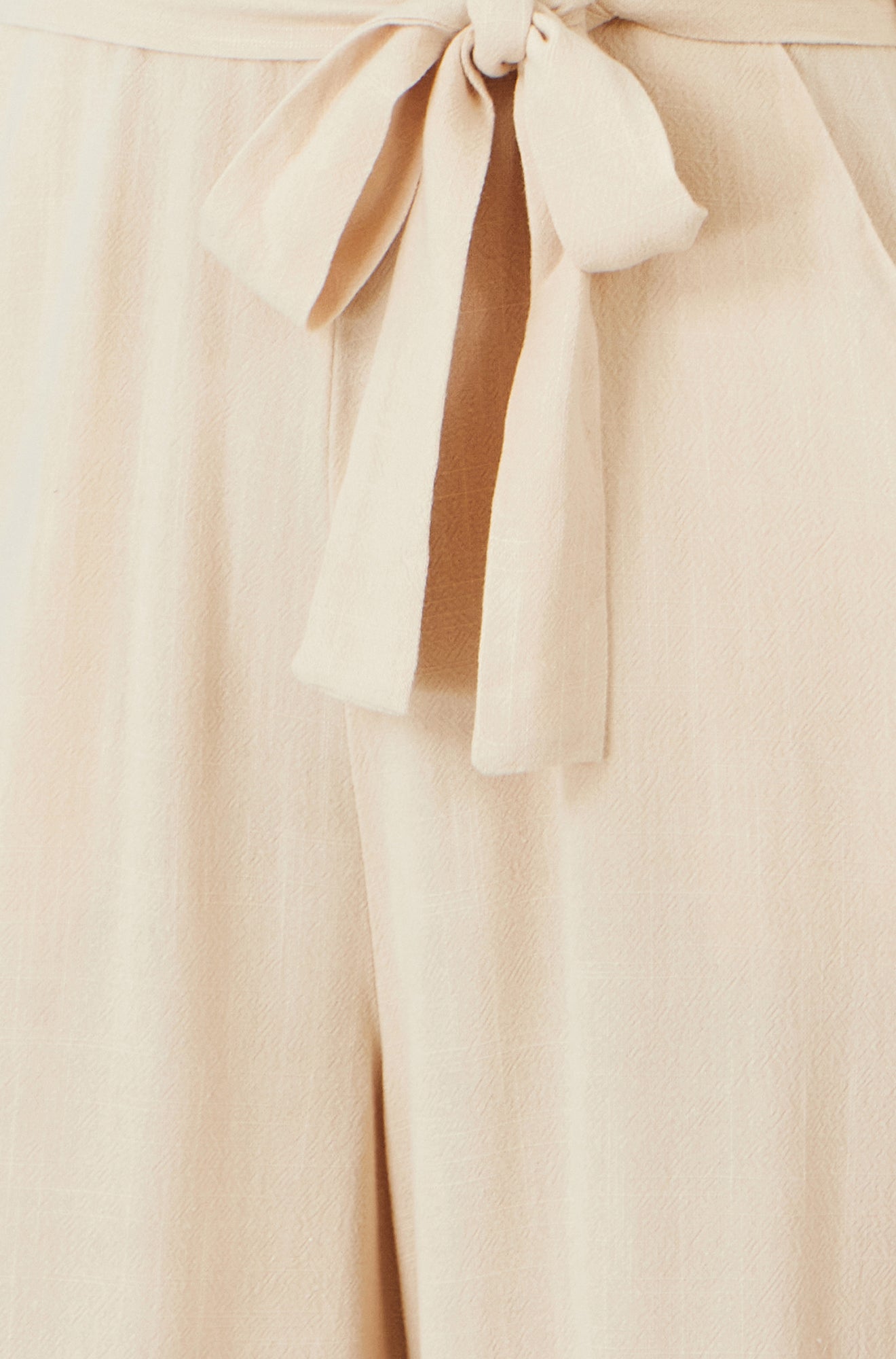 Beige Viscose Culotte Jumpsuit