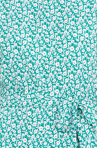 Green Ditsy Culotte Jumpsuit