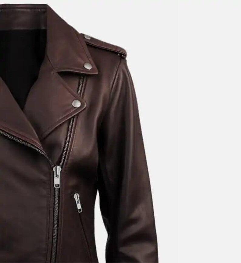 Women's Dark Brown Leather Jacket