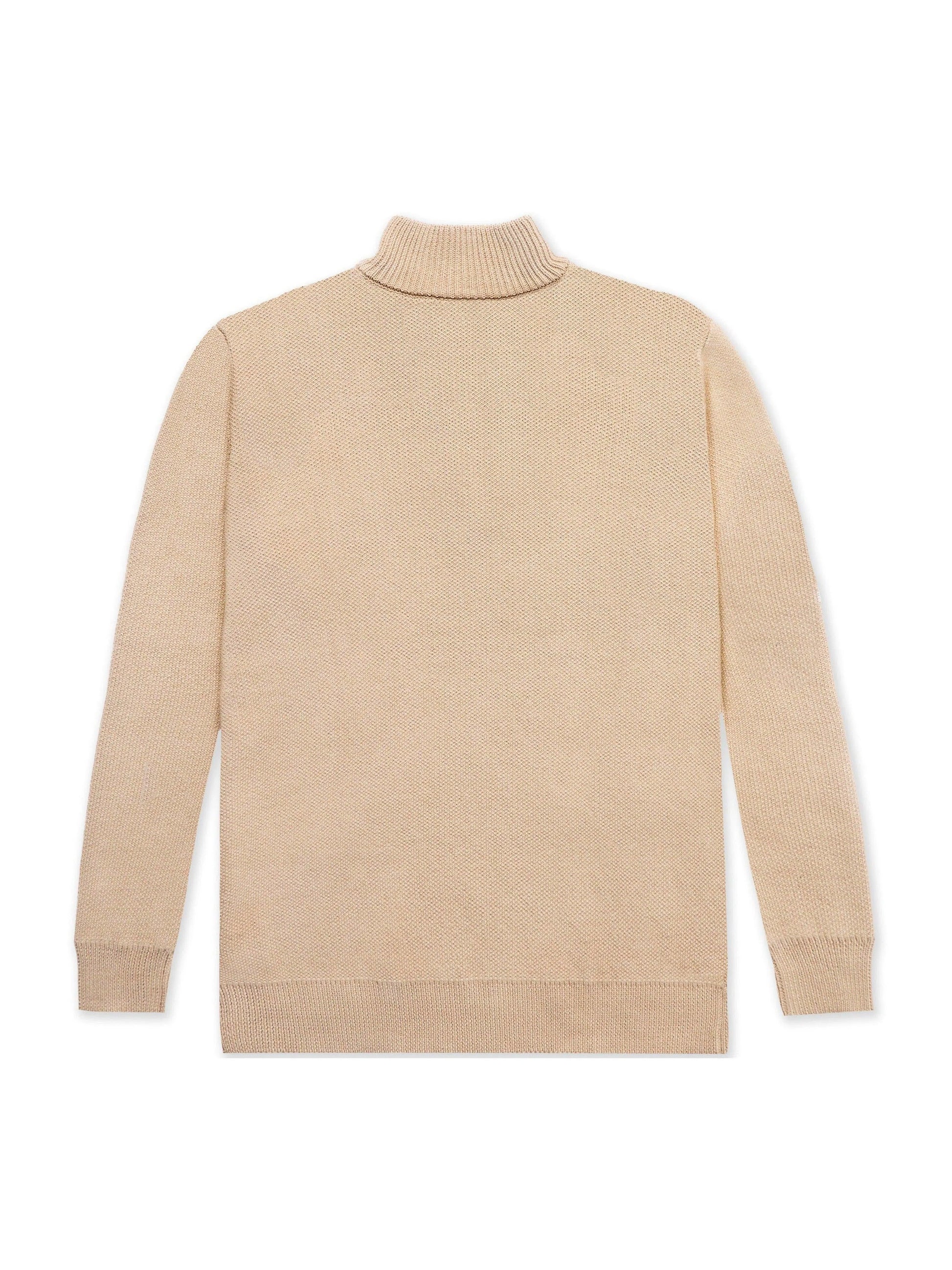 Knit 1/4 Zip Beige - Bascora