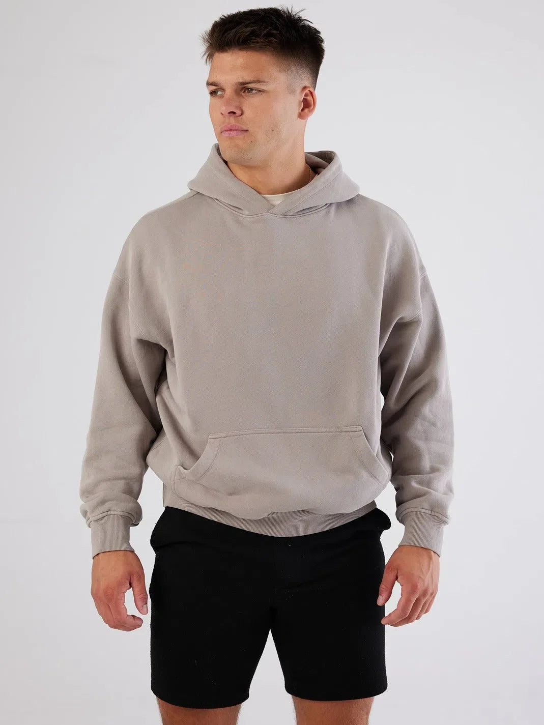 Antibes Heavyweight Hoodie Beige - Bascora