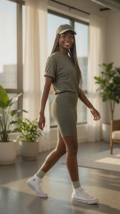 Organic Cotton Ribbed Shorts – Women's