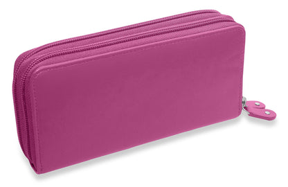 Gabriella RFID Leather Double Zip Around Purse - Bascora